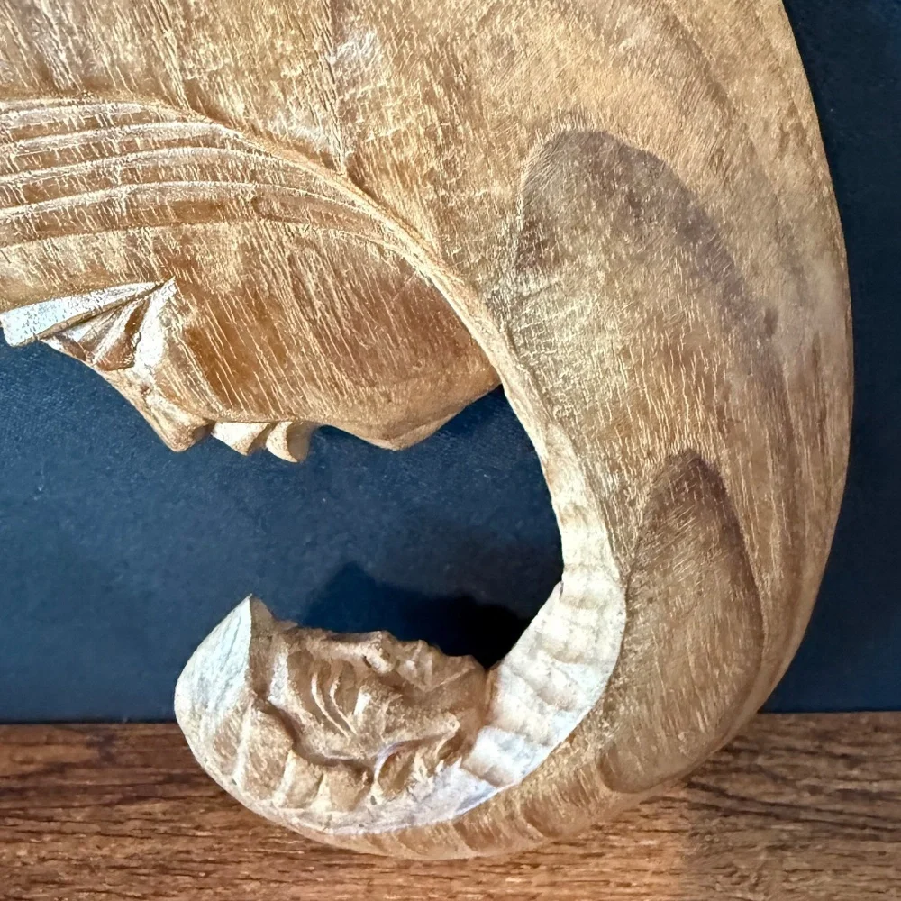 Wooden Carved Mother and Child Wall Decoration